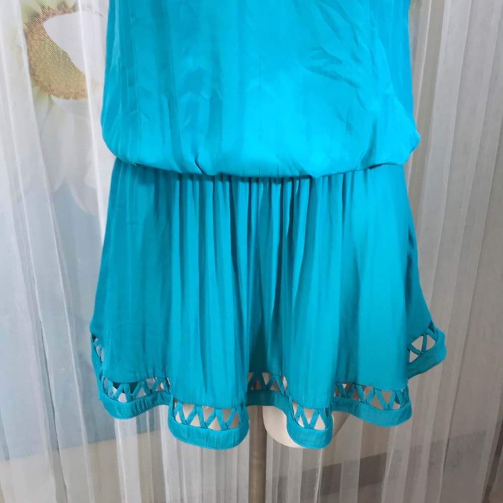 Ramy Brook Turquoise Halter Midi Dress - Picture 4 of 12